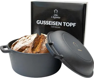 Obrázek produktu pro Chefarone Chefarone litinová pánev – kastrol 2 v 1 – včetně víka – vhodná pro všechny zdroje tepla