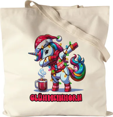 Produktbild von Glühweinhorn Jutebeutel Einhorn Weihnachten Xmas Glühwein Fun Geschenk