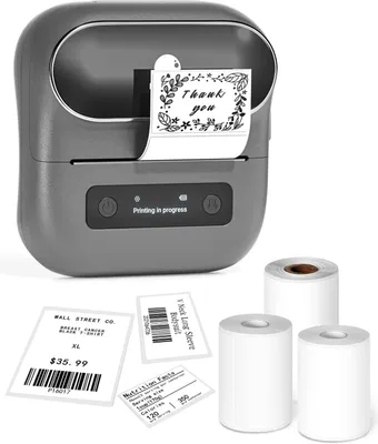 Immagine prodotto di Stampante per etichette Phomemo M220, stampante termica Bluetooth grigia per etichette