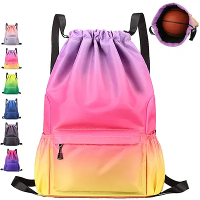 Wasserdichter Sportrucksack mit Kordelzug, 33x16x49 cm, Gelb