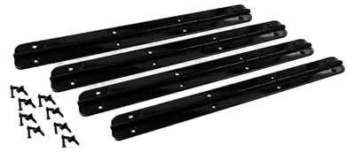 Image de Lot de 4 charnières pour piano - Noir, dimensions 175x17x1,2 mm