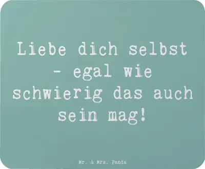 Produktbild von Mr. & Mrs. Panda Mouse Pad Spruch Selbstakzeptanz Liebe - Meeresbrise - Geschenk, Gefühl, Stimmung, Selbstliebe, laptop mauspad, Einzigartigkeit, mousepad, Gefühle, pc