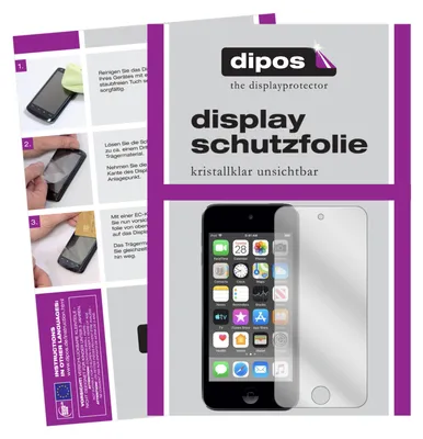 A collage of images showing the packaging and instructions for a screen protector, alongside a product shot of the screen protector on a phone.