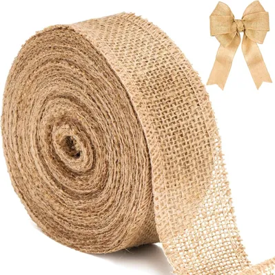 Produktbild von Juteband - 10 m - Vintage Geschenkbänder - 4 cm breit - Dekoratives Band - Juteband für DIY-Handwerk - Weihnachten - Festdekoration - Hochzeit