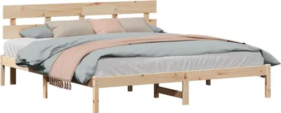 Obrázek produktu pro Rám postele s čelo Hnědá 180 x 200 cm Masivní borové dřevo