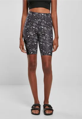 Produktbild von Urban Classics TB4794 | Ladies High Waist Tech Mesh AOP Cycle Shorts Radlerhos - Farbe: blackuniverse - Größe: XS