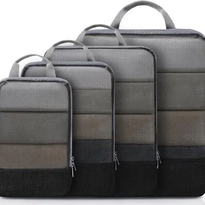 Produktbild von Famanu Kompressions-Packwürfel Set – 4-teilig, erweiterbarer Kofferorganizer