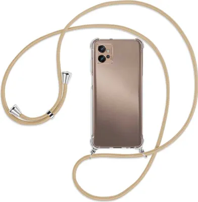 Produktbild von Handykette Backcover-Schutzhülle mit Band (Metall silberfarben) für Motorola Moto G32 (6.5'') - caramel