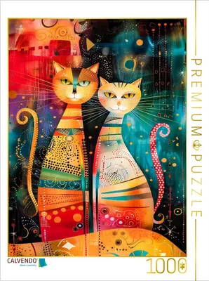 Produktbild von CALVENDO Puzzle Galaktische Katzenkunst | 1000 Teile Lege-Größe 64x48cm Foto-Puzzle für glückliche Stunden