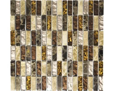 Produktbild von Glasmosaik mit Naturstein XCM SM18 braun/beige 30x30 cm