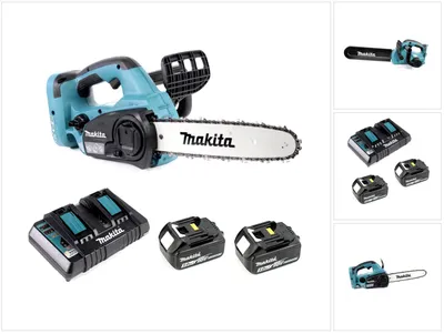 Produktbild von Makita DUC 302 PT2 Akku Kettensäge 36V 30cm + 2x Akku 5,0Ah + Doppelladegerät