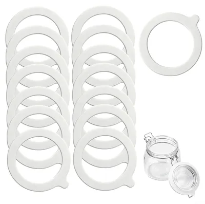 15 Silikondichtungen für Einmachgläser, weiß, 95x70 mm