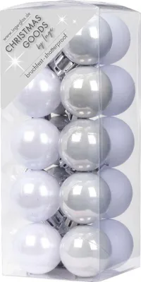 20 weiße Christbaumkugeln 3cm bruchfest