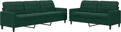 Zdjęcie produktu dla vidaXL 2-częściowa sofa z poduszkami ciemnozielony aksamit