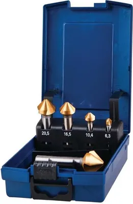 Productafbeelding van Set van conische boortjes, DIN 335 C 90, 6,3-25 mm, HSS met TiN coating, 5-delig, in een kunststof cassette
