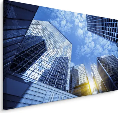 Produktbild von Fabelhafte Canvas LEINWAND BILDER 30x20 cm XXL Kunstdruck Wolkenkratzer Stadt Gebäude