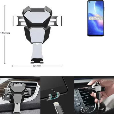 Produktbild von K-S-Trade Lüftungshalterung kompatibel mit Blackview A90 kompakte Handy-Halterung Lüftungsschlitz Lüftungsgitter Autohalterung KFZ Auto-Halterung