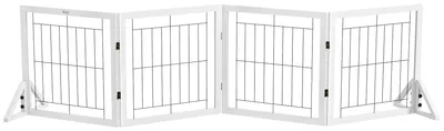 Immagine prodotto di Cancellino per Cani Pieghevole 280x70 cm con 4 Pannelli in Legno e Acciaio Bianco