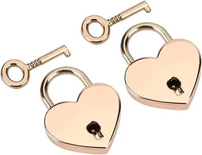 Immagine prodotto di Set di chiavi a scheletro a forma di cuore, confezione da 2, oro rosa