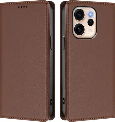 Immagine prodotto di Custodia in pelle per Oppo Reno15 Pro, custodia magnetica in Finto cuoio con supporto Marrone