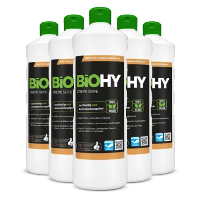 Produktbild von BiOHY Cremeseife 6x1L Handseife Waschlotion Spender Nachfüllpack