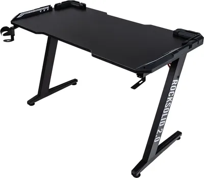 Produktbild von Elite Gaming Schreibtisch | Computertisch - Gamingtisch - Bürotisch - Tisch - RGB-Beleuchtung - Controller-, Headset- & Getränke Halterung 115 x 69 cm