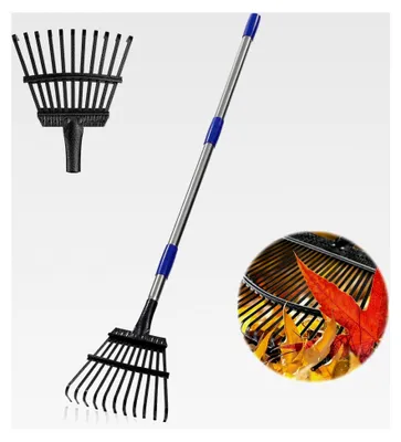 Produktbild von Gartenrechen mit 11 Metallzinken, 21,6 cm Breite, 198,1 cm langer Griff