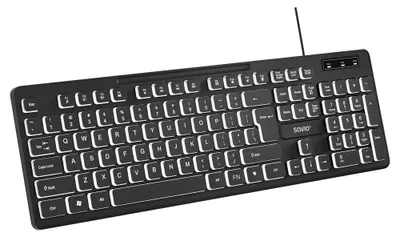 Obrázok produktu pre Savio KB-04, Plná veľkosť (100 %), Kábel, USB, Membránový spínač kláves, QWERTY, Čierna