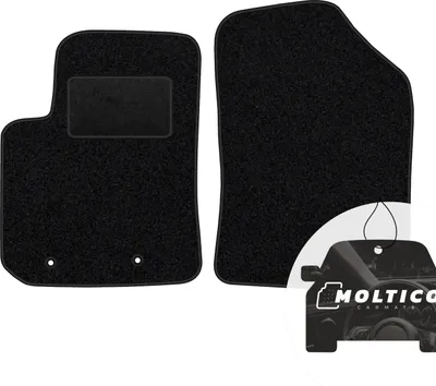 Produktbild von moto-MOLTICO Vorne Fußmatten Auto Velours Autoteppiche Schwarz Automatten Set 2-teilig passend für Kia Picanto II 2011-2017