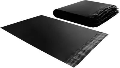 Zdjęcie produktu dla Torebki na wysyłkę 100 sztuk, czarne, nieprzezroczyste, 20 x 30 cm, wodoodporne, solidne