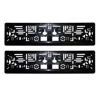 Produktbild von 2er Set Kennzeichenhalter Nummernschildhalter Schwarz | Kennzeichenhalterung KFZ PKW | Nummernschild Halter