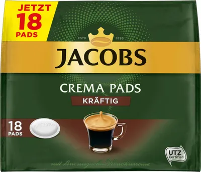 Produktbild von Jacobs Crema Pads kräftig | 18 Senseo kompatible Kaffeepads, 118 g