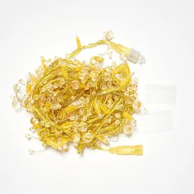 Produktbild von DECOLED LED Lichterkette mit Kristallen, 8 m, Goldkabel, Eco Fix, Flash