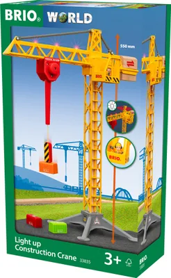Immagine prodotto di Brio Großer Baukran mit Licht, Bau Kran, Zubehör für Holzeisenbahn, Holzspielzeug, Holz Spielzeug, 33835