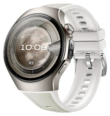 Immagine prodotto di Per Huawei Watch 5 42mm Alta pelle ibrida Silicone sostituzione braccio Band Bianco