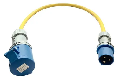 Image de Adaptateur de connecteur marin OEM avec connecteurs mâle et femelle 16 A, 32 A, bleu, bleu, taille unique