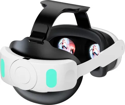 Obrázok produktu pre Nastaviteľná čelenka HDeye pre Oculus Quest 3 s batériou 6000 mAh - biela | Predĺžená doba hrania a optimálne pohodlie