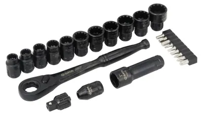 Productafbeelding van SATA SET van 24 doppen met doorgang, model X6