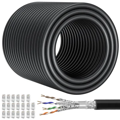 Produktbild von LAN Kabel 100 Meter Cat7, Netzwerkkabel 100m Geschirmt Internetkabel 20RJ45