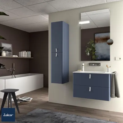 Productafbeelding van Wandkast UNIIQ 800, 2 lades met soft-close sluiting, nachtblauw, 797 x 540 x 450 mm