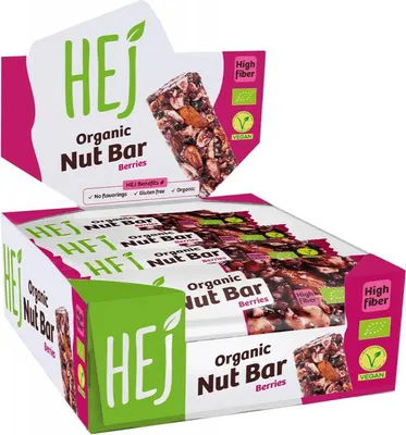 Produktbild von HEJ Natural Organic Nut Bar (12x40g) Berries - Riegel - Energie-Riegel