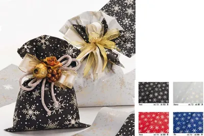 Produktbild von 50 Geschenktüten aus Metall, Motiv Schneeflocke (weiß)