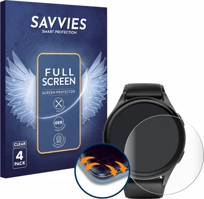 Produktbild von 4x Savvies Fullscreen Schutzfolie für Hama 8900 (45 mm) Displayschutz Folie Fullcover Klar Transparent