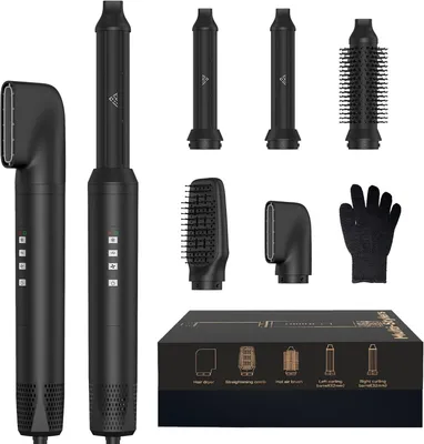 Produktbild von 5 in 1 Airbrush mit 110000 U/MIN Warmluftbürste, Rundbürstenföhn, Föhn, Lockenstab, Glättbürste, Airstyler für Alle Haartypen,Trocknen,Glätten, Locken