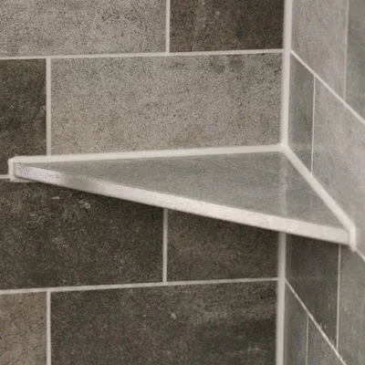 Produktbild von Duschablage Eckablage ohne Bohren für Bad befliesbar V2A Edelstahl (225 x 225 mm)