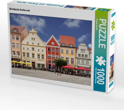 Produktbild von CALVENDO Puzzle Marktplatz Greifswald | 1000 Teile Lege-Größe 64x48cm Foto-Puzzle für glückliche Stunden
