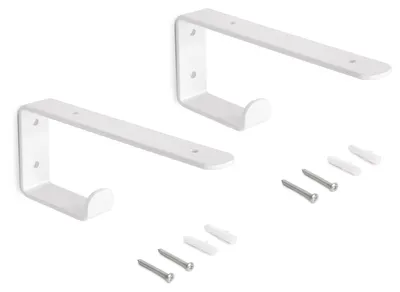 Produktbild von Emuca Satz träger-Set für Regale in Holz Shelf mit integriertem Aufhänger, Stahl, Weiß