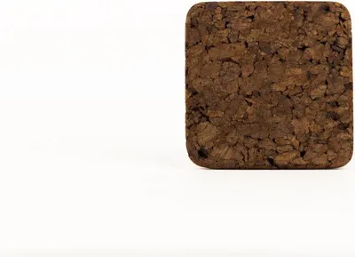 Produktbild von INNA-Glas Untersetzer Presskork MANARA, quadratisch, dunkel, 12x12x1,8cm - Korkuntersetzer