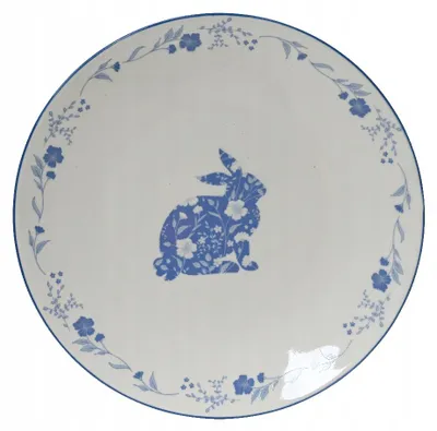 Produktbild von Kaemingk Porzellan Frühstücksteller mit Hase Ø 21 cm blau/weiß