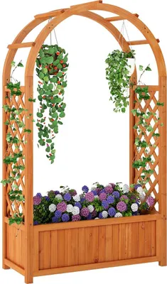 Produktbild von Hochbeet mit Spalier und Bogendach, 83x36x146 cm
